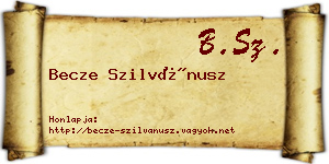 Becze Szilvánusz névjegykártya